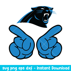 Carolina Panthers Hand Two Svg, Carolina Panthers Svg, NFL Svg, Png Dxf Eps Digital File
