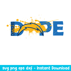 Dope Los Angeles Chargers Svg, Los Angeles Chargers Svg, NFL Svg, Png Dxf Eps Digital File