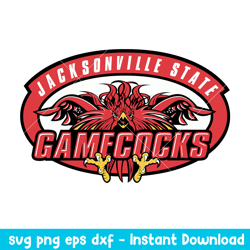 Jacksonville State Gamecocks Logo Svg, Jacksonville State Gamecocks Svg, NCAA Svg, Png Dxf eps Digital File