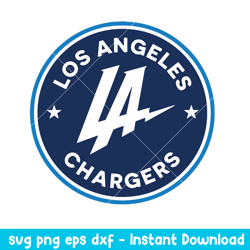 Los Angeles Chargers Football Cirlce Logo Svg, Los Angeles Chargers Svg, NFL Svg, Png Dxf Eps Digital File