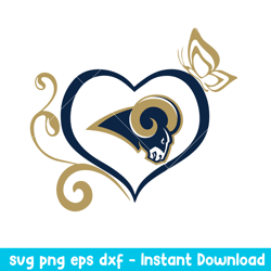 Los Angeles Rams Heart Logo Svg, Los Angeles Rams Svg, NFL Svg, Png Dxf Eps Digital File