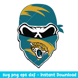 Skull Mask Jacksonville Jaguars Svg, Jacksonville Jaguars Svg, NFL Svg, Png Dxf Eps Digital File