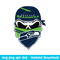Skull Mask Seattle Seahawks Svg,Seattle Seahawks Svg, NFl svg, Png Dxf Eps Digital File