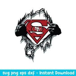 Superman San Francisco 49ers Svg, San Francisco 49ers Svg, NFL Svg, Png Dxf Eps Digital File