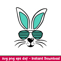 Bunny Boy With Sunglasses, Bunny Boy With Sunglasses Svg, Happy Easter Svg, Easter egg Svg, Spring Svg, png, dxf, eps fi