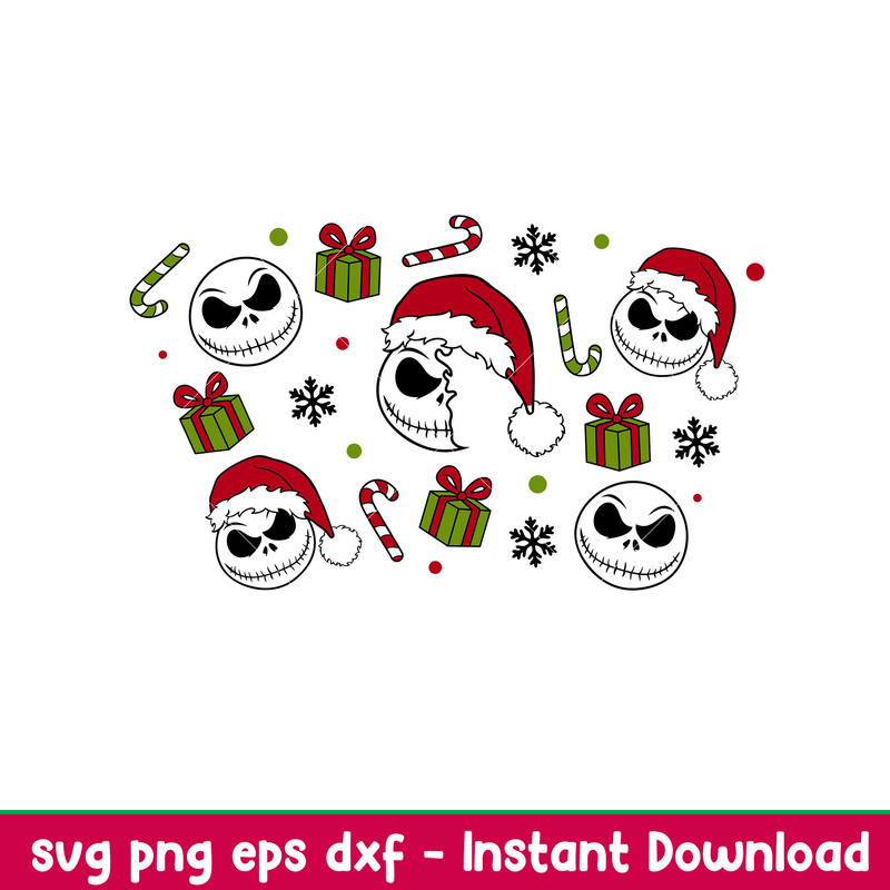 Christmas Jack Full Wrap, Christmas Jack Full Wrap Svg, Starbucks Svg, Coffee Ring Svg, Cold Cup Svg, png, dxf file.jpeg