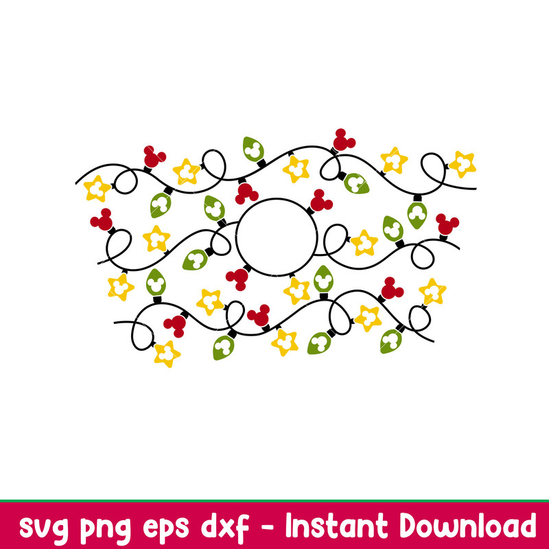 Christmas Lights Ful Wrap, Christmas Lights Full Wrap Svg, Starbucks Svg, Coffee Ring Svg, Cold Cup Svg, png, dxf, eps file.jpeg