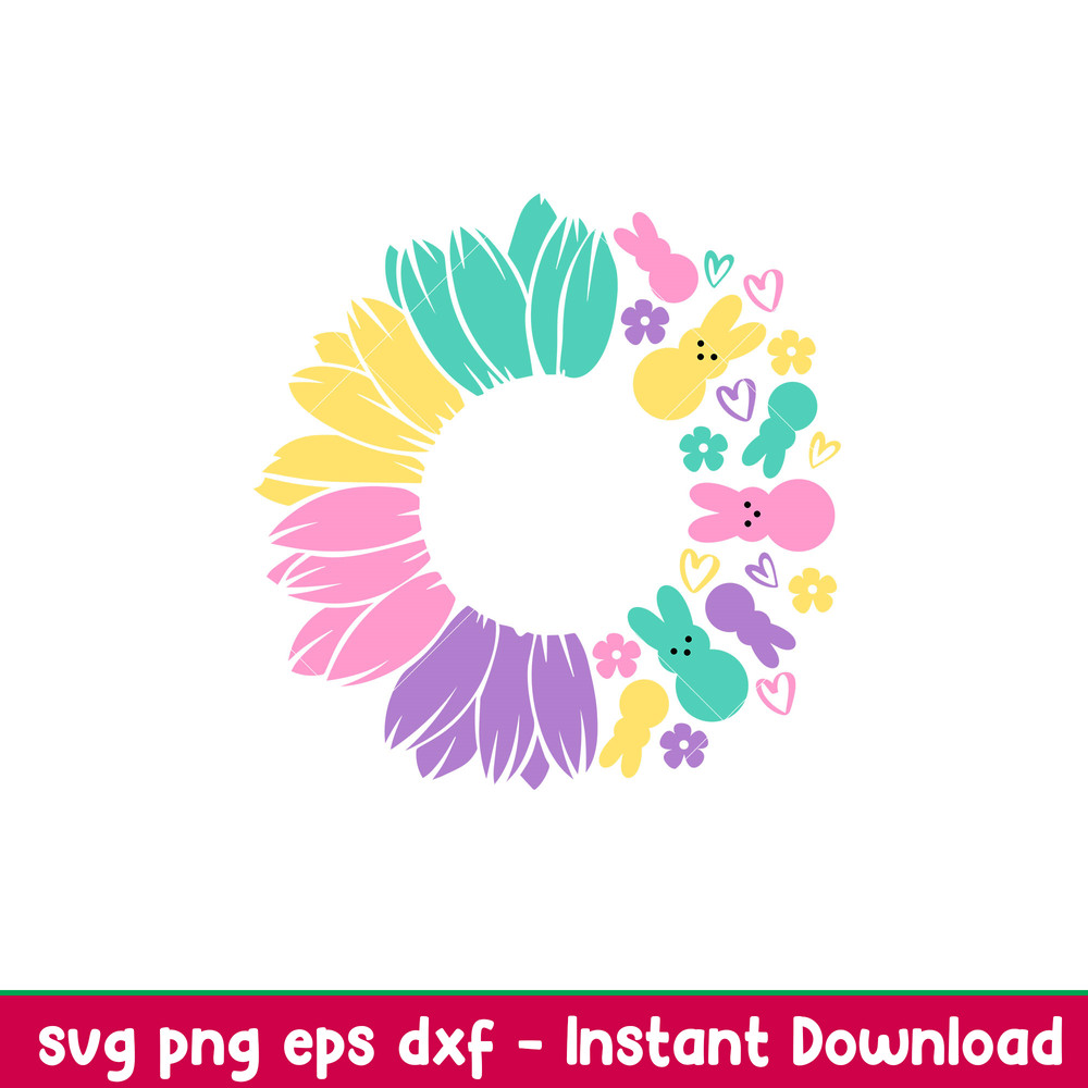 Easter Bunny Sunflower, Easter Bunny Sunflower Svg, Easter Svg, Happy Easter Svg, Starbucks Svg, png, dxf, eps file.jpeg