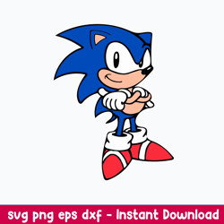 Hedgehog Sonic Svg, Sonic Svg, Cartoon Svg, Png Dxf Eps File
