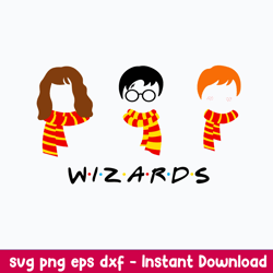 Hermione Ron and Harry Svg, Harry Potter Svg, Png Dxf Eps File