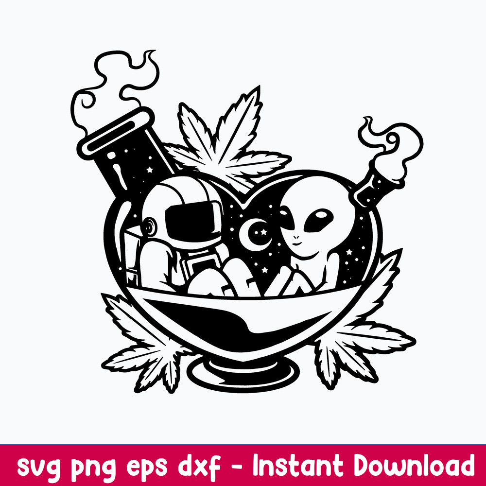 High Astronaut and Alien Svg, Png Dxf Eps Digital File.jpeg
