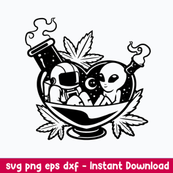 High Astronaut and Alien Svg, Png Dxf Eps Digital File
