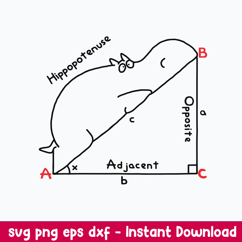 Hippopotenuse Adjacent Opposite Svg, Png Dxf Eps File.jpeg