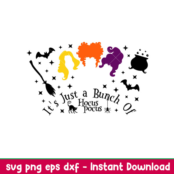 Hocus Pocus Full Wrap, It’s Just A Bunch Of Hocus Pocus Full Wrap Svg, Starbucks Svg, Coffee Ring Svg, Cold Cup Svg,png,dxf,eps file.jpeg