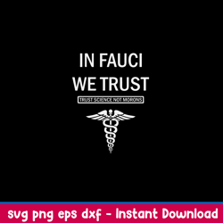 In Fauci We Trust Trust Science Not Morons Svg, Png Dxf Eps File