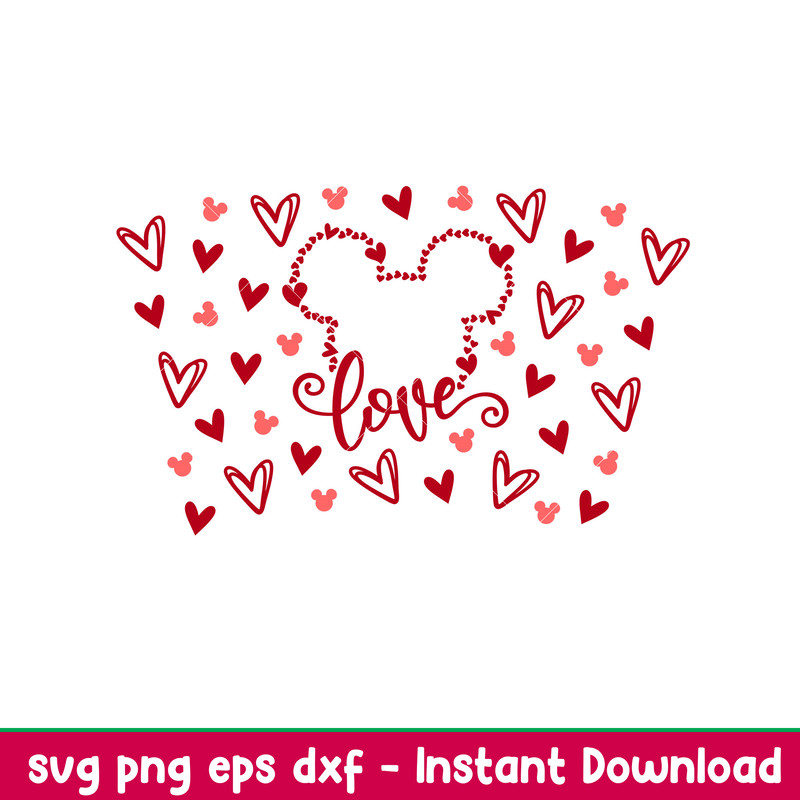 Love Ears Full Wrap,Love Mickey Mouse Full Wrap Svg, Starbucks Svg, Coffee Ring Svg, Cold Cup Svg, png, dxf, eps file.jpeg