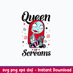 Queen of Screams Svg, Sally Svg, Png Dxf Eps File