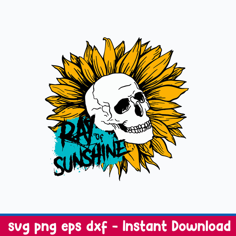 Ray of Sunshine Svg, Flower Skull Svg, Png Dxf Eps File.jpeg
