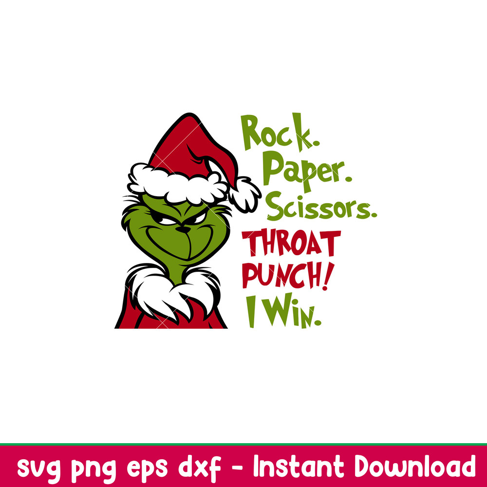 Rock Paper Scissors Throat Punch I Win, Rock Paper Scissors Throat Punch I Win Svg, Christmas Svg, Merry Christmas Svg, Santa Claus Svg,png,dxf,eps file.jpeg