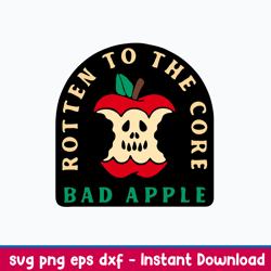 rotten to the core bad apple svg, ghost svg, png dxf eps file
