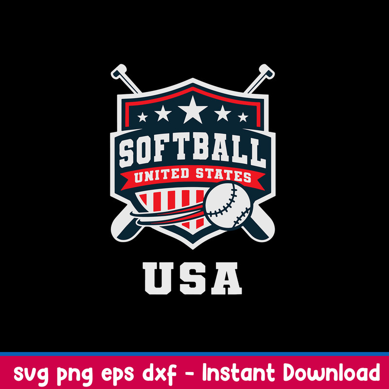 Softball Usa Support The Team Svg, Softball Svg, Png Dxf Eps File.jpeg