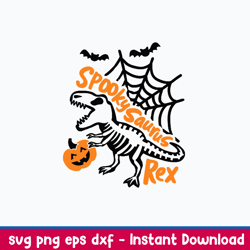 Spooky Dinosaurus Svg, Dinosaurus Halloween Svg, Png Dxf Eps File