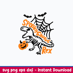 spooky dinosaurus svg, dinosaurus halloween svg, png dxf eps file
