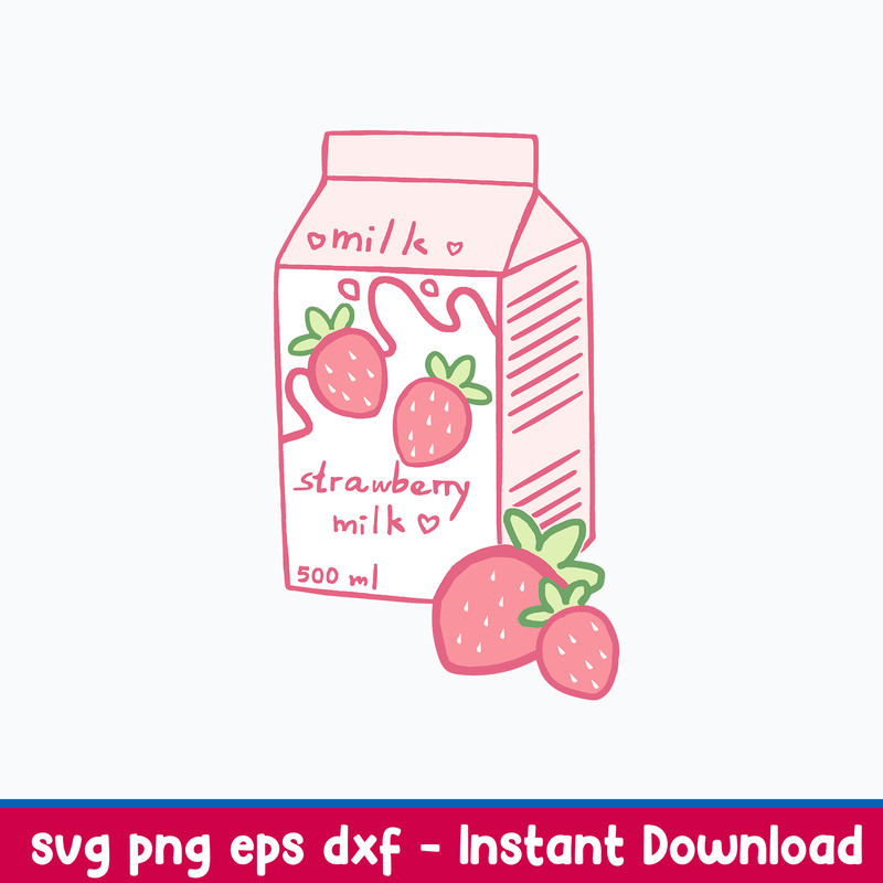 Strawberry Milk Box Svg, Strawberry Svg, Png Dxf Eps File.jpg