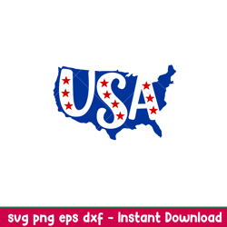 usa map, usa map svg, 4th of july svg, patriotic svg, independence day svg, usa svg,png,dxf,eps file