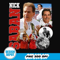 Nick Saban Vintage Png, Alabama football, Vintage Roll Tide Png, Nick Saban Football 90s Fan Gift