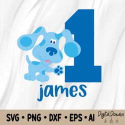 blues clues birthday svg, blue dog svg, blue dog family svg, birthday boy svg, family party svg