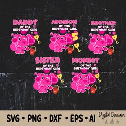 blues clues magenta birthday svg, blue dog family svg, blue dog family matching birthday svg, magenta matching
