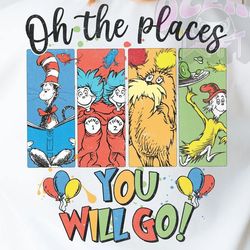 Oh The Place You'll Go PNG, Dr Suess Png, Cat In The Hat Png, Dr Suess Png, Read Across America Png, Teacher Appreciate