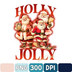 Holly Jolly Christmas Png, Holly Jolly Png, Christmas Png Design, Retro Design, Sublimation, Digital Download