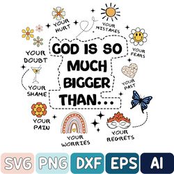 God Is So Much Bigger Than Svg, Retro Christian Svg, God Is Bigger Svg, Instant Download