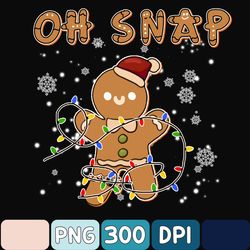 Oh Snap Gingerbread Man Christmas Cookie Costume Baking Team Png, Ginge-Rbread Santa Hat Png, Christmas Png, Digital