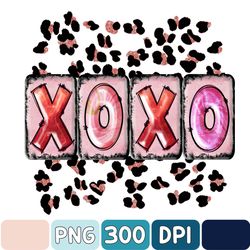 Valentines Xoxo Png, Ready To Press Png, Valentines Day Png, High Quality, Heat Transfer, Leopard Xoxo Png