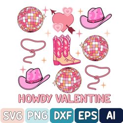 Howdy Valentine Western Svg, Retro Valentines Day Cowgirl Svg, Retro Valentines Svg, Western Valentine Svg, Digital