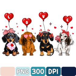 Dachshund Valentines Day Png, Dog Lover Gift, Valentines Day Png, Dog Mom Gift, Valentines Pet, Dog Mom Valentine Png