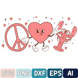 Crawfish Svg, Valentines Day Svg, Peace Valentine Svg, Funny Valentine Svg, Digital Download