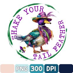 Shake Your Tail Feather Png, Mardi Gras Png, Duck Hunting Png, Mardi Gras Hunting Png, Mardi Gras Duck Png