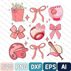 Pink Baseball Png, Coquette Bow Png, Trendy Coquette Png, Retro Baseball Png, Baseball Coquette Bow Png, Soft Girl Era P