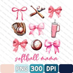 Softball Coquette Bow Png, Soft Girl Era Png, Baseball Png, Coquette Softball Png, Social Club Png, Pink Bow Design, Sof