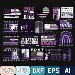 Purple Up For Military Kids svg png Bundle, Military Child Month svg, Military Kids Awareness svg, Navy Flag svg, us Fla