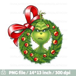 Green man The Grinch Christmas design, png illustration