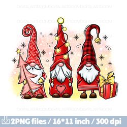 Santa Gnomes Clipart Png sublimation illustration