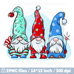 Santa Gnomes Christmas Digital Clipart Png sublimation illustration