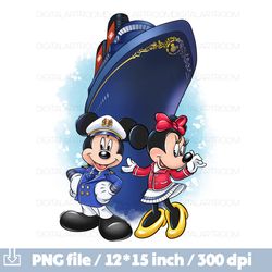 Cruise Line Mickey and Minnie on the ship Png sublimation Clipart