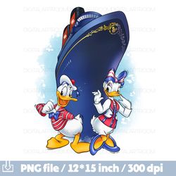 Cruise Line Donald Duck on the ship Png sublimation Clipart