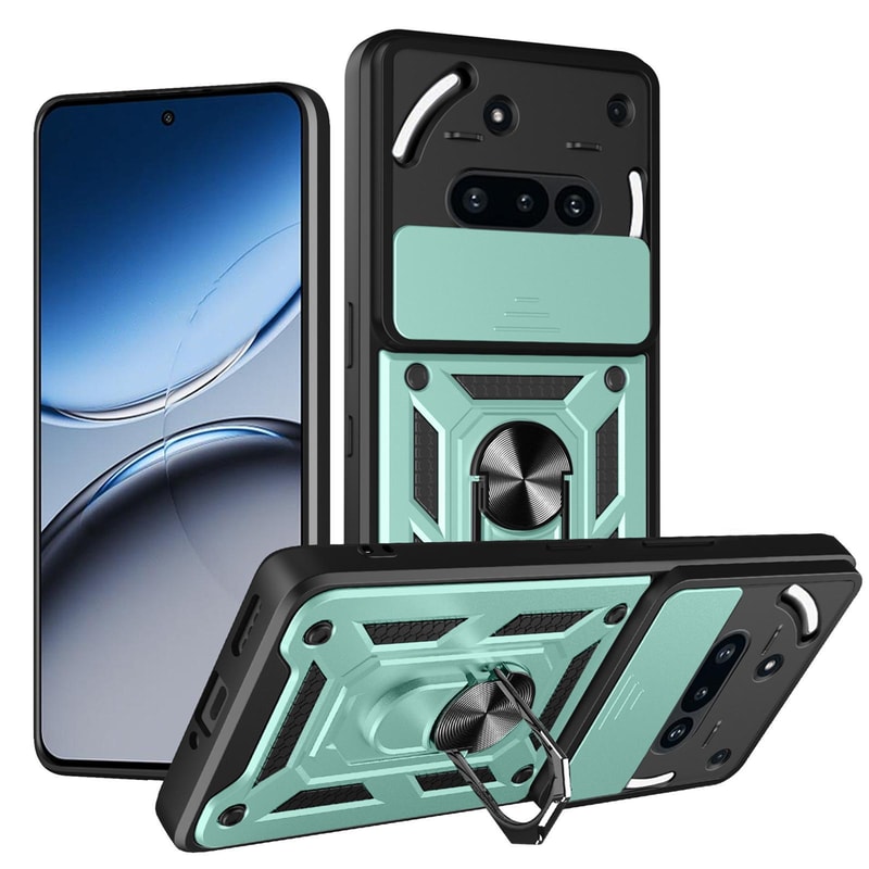 Nothing Phone 3a Sliding Camera Cover Magnetic Ring Stand TPUPC Protective Case 2